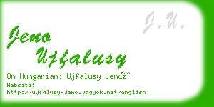 jeno ujfalusy business card